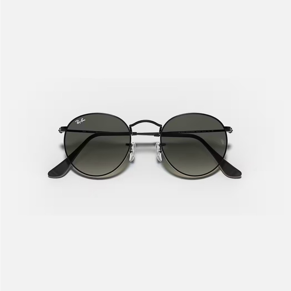 Ray-Ban ROUND METAL RB3447N Round Sunglasses, Black/Gray Gradient, Unisex